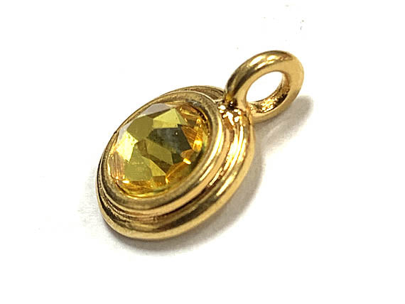 Swarovski Birthstone Charms Choose 1 from 22 Team Colors TierraCast Gold Plated Bezel -P6750G-XX