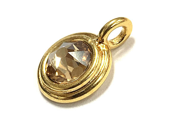 Swarovski Birthstone Charms Choose 1 from 22 Team Colors TierraCast Gold Plated Bezel -P6750G-XX
