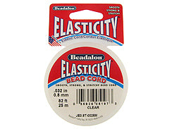 25 meters - 0.8mm Round Clear Elasticity Cord Spool by Beadalon - BeadPrism