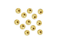 24 - 5mm Round Gold Plated Memory Wire End Beads - BeadPrism