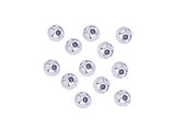 24 - 5mm Round Silver Plated Memory Wire End Beads