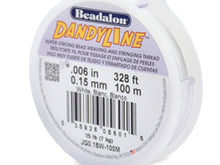 Load image into Gallery viewer, 100 Meters - 0.15mm (15 Lb test) White Beadalon DandyLine Braided Bead Thread - BeadPrism