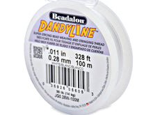 Load image into Gallery viewer, 100 Meters - 0.28mm (30 Lb test) White Beadalon DandyLine Braided Bead Thread - BeadPrism