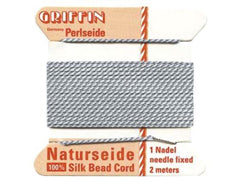 2 Meters - GreyX Griffin Bead Cord 100% Silk No. 2 - BeadPrism