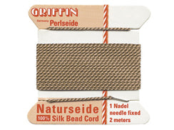 2 Meters - Beige Griffin Bead Cord 100% Silk No. 4 - BeadPrism