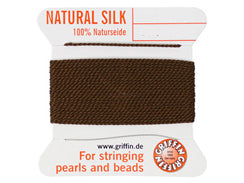 2 Meters - Brown Griffin Bead Cord 100% Silk No. 5 - BeadPrism