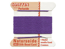 Load image into Gallery viewer, 2 Meters - Amethyst Griffin Bead Cord 100% Silk No. 6 - BeadPrism