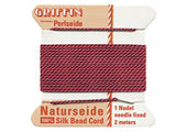 2 Meters - Garnet Griffin Bead Cord 100% Silk No. 6