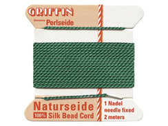 2 Meters - Green Griffin Bead Cord 100% Silk No. 6 - BeadPrism