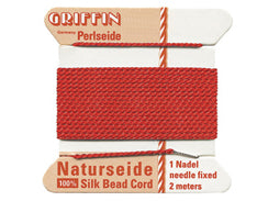 2 Meters - Red Griffin Bead Cord 100% Silk No. 6 - BeadPrism