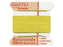 Load image into Gallery viewer, 2 Meters - Yellow Griffin Bead Cord 100% Silk No. 6 - BeadPrism