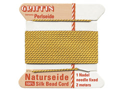 2 Meters - Amber Griffin Bead Cord 100% Silk No. 8 - BeadPrism