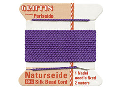 2 Meters - Amethyst Griffin Bead Cord 100% Silk No. 8 - BeadPrism