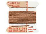 2 Meters - Carnelian Griffin Bead Cord 100% Silk No. 8