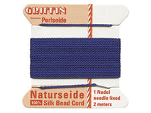 Load image into Gallery viewer, 2 Meters - Dark Blue Griffin Bead Cord 100% Silk No. 8 - BeadPrism