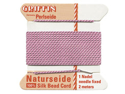 2 Meters - Dark Pink Griffin Bead Cord 100% Silk No. 8 - BeadPrism