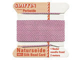 2 Meters - Dark Pink Griffin Bead Cord 100% Silk No. 8