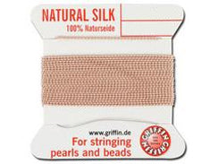 2 Meters - Light Pink Griffin Bead Cord 100% Silk No. 8 - BeadPrism