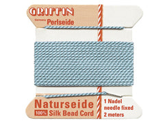 2 Meters - Turquoise Griffin Bead Cord 100% Silk No. 8 - BeadPrism