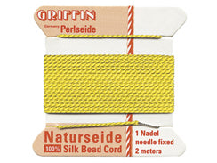 2 Meters - Yellow Griffin Bead Cord 100% Silk No. 8 - BeadPrism