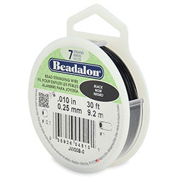 30 Feet - Beadalon 7 Strand Wire .010 inch Black - BeadPrism