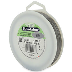 Beadalon 49-Strand Bead Stringing Wire 0 018-inch Satin Silver 30-Feet