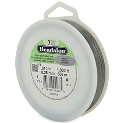 1000 Feet - BRIGHT - Beadalon Bead Stringing Wire, 7, 19, 49 Strand Wire, 1000 Feet Length, Bright Color