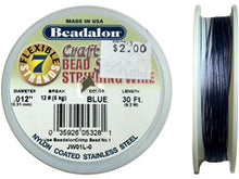 Load image into Gallery viewer, 30 Feet - Beadalon 7 Strand Wire .012 inch Blue - BeadPrism