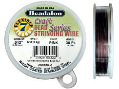 30 Feet - Beadalon 7 Strand Wire .012 inch Pink - BeadPrism