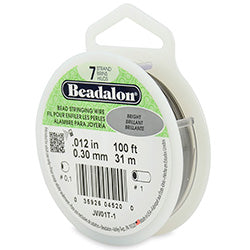 100 Feet - Beadalon Bead Stringing Wire, 7, 19, 49 Strand Wire,100 Feet Length, Bright, Gold, Silver Colors