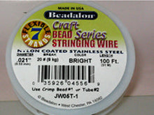 Load image into Gallery viewer, 100 Feet - Beadalon Bead Stringing Wire, 7, 19, 49 Strand Wire,100 Feet Length, Bright, Gold, Silver Colors