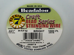 1000 Feet - BRIGHT - Beadalon Bead Stringing Wire, 7, 19, 49 Strand Wire, 1000 Feet Length, Bright Color