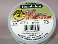 30 Feet - Beadalon 7 Strand Wire .024 inch Bright - BeadPrism