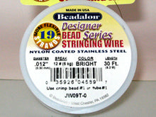 Load image into Gallery viewer, 30 Feet - Beadalon 19 Strand Wire .012 inch Bright - BeadPrism