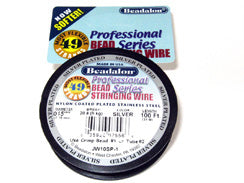 100 Feet - Beadalon Bead Stringing Wire, 7, 19, 49 Strand Wire,100 Feet Length, Bright, Gold, Silver Colors
