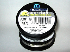10 Feet - Beadalon 49 Strand Wire .018 inch Silver Plated - BeadPrism