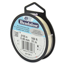 100 Feet - Beadalon 49 Strand Wire .018 inch Silver Plated - BeadPrism