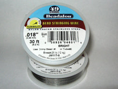 30 Feet - Beadalon 49 Strand Wire .018 inch Bright - BeadPrism