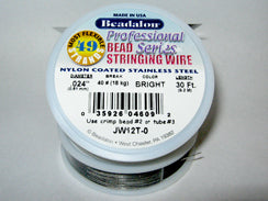 30 Feet - Beadalon 49 Strand Wire .024 inch Bright - BeadPrism