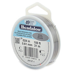 100 Feet - Beadalon 49 Strand Wire .024 inch Bright - BeadPrism