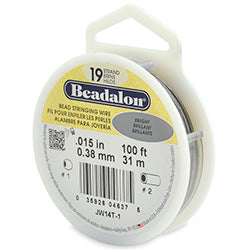 100 Feet - Beadalon Bead Stringing Wire, 7, 19, 49 Strand Wire,100 Feet Length, Bright, Gold, Silver Colors