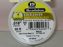 Load image into Gallery viewer, 30 Feet - Beadalon 19 Strand Wire .018 inch Gold - BeadPrism