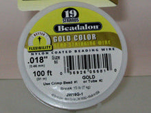 Load image into Gallery viewer, 100 Feet - Beadalon Bead Stringing Wire, 7, 19, 49 Strand Wire,100 Feet Length, Bright, Gold, Silver Colors