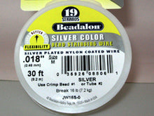 Load image into Gallery viewer, 30 Feet - Beadalon 19 Strand Wire .018 inch Silver Color - BeadPrism