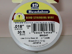 30 Feet - Beadalon 19 Strand Wire .018 inch Bright - BeadPrism