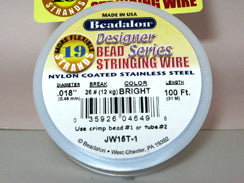 100 Feet - Beadalon 19 Strand Wire .018 inch Bright - BeadPrism