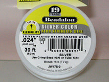 Load image into Gallery viewer, 30 Feet - Beadalon 19 Strand Wire .024 inch Silver Color - BeadPrism