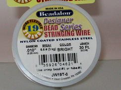 30 Feet - Beadalon 19 Strand Wire .010 inch Bright - BeadPrism