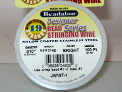 100 Feet - Beadalon Bead Stringing Wire, 7, 19, 49 Strand Wire,100 Feet Length, Bright, Gold, Silver Colors