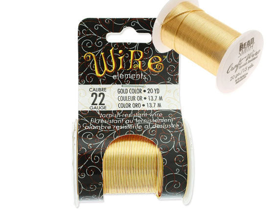 Tarnish Resistant Gold Wire BeadSmith, Beadsmith Craft Wire, 18, 20, 22 gauge, wholesale bulk Spool, 10-20 Yards - NTWxxG